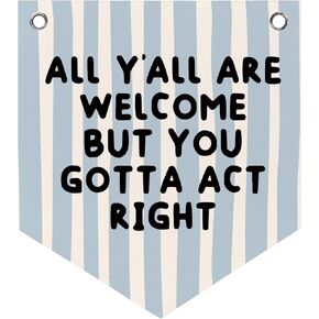 خمر غرفة اللعب الفصول الدراسية راية جدار ديكور ورأى راية، الأولاد غرفة اللعب غرفة نوم غرفة نوم طفل صغير غرفة الحضانة الفصول الدراسية جدار ديكور الفن، الجميع مرحب بهم ولكن عليك التصرف بشكل صحيح، 12 × 14 بوصة in Kuwait