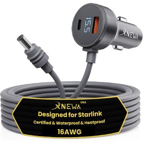 محول ولاعة سجائر صغير من Starlink، شاحن سيارة صغير StarLink 12 فولت - 48 فولت، هيكل من سبائك الألومنيوم لتبديد الحرارة، مقاوم للماء، حماية مدمجة (3M/10FT) in Kuwait