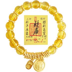 سوار الثروة وفرة فنغ شوي مع سحر المال التبتي مطلي بالذهب عيار 14 قيراط وخرز كريستالي لحماية التأمل للرجال والنساء in Kuwait