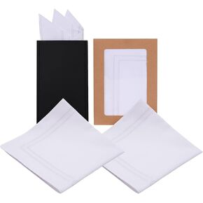 مناديل رجالية، مناديل جيب مربعة كلاسيكية من القطن الناعم قابلة لإعادة الاستخدام مع حامل، 12 × 12 بوصة in Kuwait