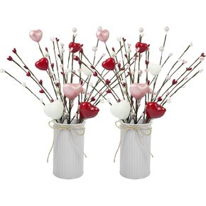 2 Pcs St Patrick’s Day Decorations Artificial Shamrock Berry Stems in Vase 12'' Green Clover Floral Branches with Metal Pot Greenery Floral Branches for Party Home Table Centerpieces in Kuwait