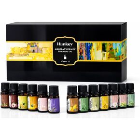 مجموعة هدايا الزيوت العطرية الفاخرة، 12 مزيجًا من الروائح العلاجية للناشرين، العناية المنزلية، صناعة الشموع - الورد، البرتقال، الفريزيا، النعناع، ​​ساكورا، اللافندر، الليمون، الشاي الأبيض، الياسمين، الفانيليا، الأوسمانثوس، خشب الصندل in Kuwait