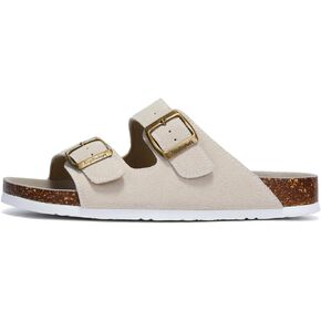 Womens Multicolor Flat Slide Sandals 2 Strap Adjustable Buckle Slip on Slides Shoes Non Slip Rubber Sole in Kuwait