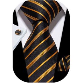 Rayhop Mens' tie set Tie& pocket square&cuffs silk tie for men 3-pieces Set in Saudi Arabia