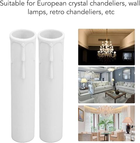 E12 Candle Covers Sleeves 20pcs 4 Inch Simulation Wax Drop Design Retardant Heat ABS Material for Chandelier Wall Lamps Retro Lighting in Saudi Arabia