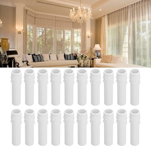E12 Candle Covers Sleeves 20pcs 4 Inch Simulation Wax Drop Design Retardant Heat ABS Material for Chandelier Wall Lamps Retro Lighting in Saudi Arabia