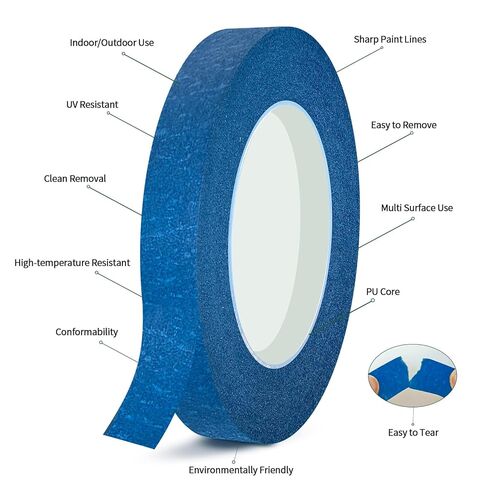 6 Rolls Pinstripe Tape Fine Line Masking Tape 1/16", 1/8", 1/4", 3/8",1/2", 3/4" - Thin Painters Automotive Paper Tape for DIY, Car, Auto, Paint, Art, Tumblers, Pottery, Model Building, Wall in Kuwait