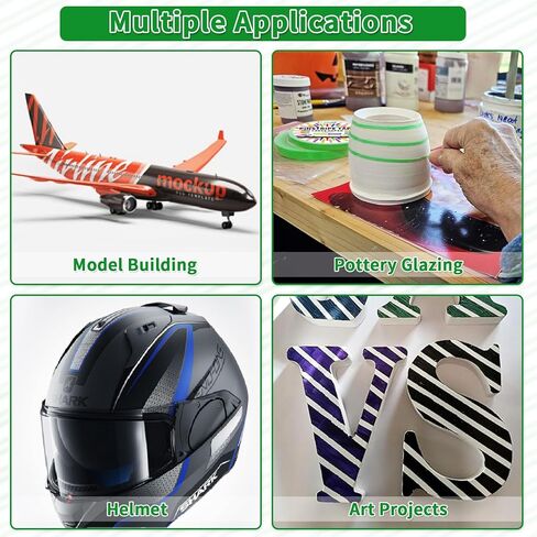 6 Rolls Pinstripe Tape Fine Line Masking Tape 1/16", 1/8", 1/4", 3/8",1/2", 3/4" - Thin Painters Automotive Paper Tape for DIY, Car, Auto, Paint, Art, Tumblers, Pottery, Model Building, Wall in Kuwait