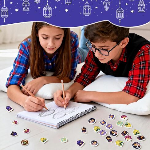 60 قطعة من ممحاة هدايا رمضان والعيد، ممحاة هدايا عيد مبارك للأولاد والبنات، هدايا رمضان الإسلامية لحفلات العيد، لوازم أنشطة الفصول الدراسية، مكافآت، حشوات حقائب الهدايا in Kuwait