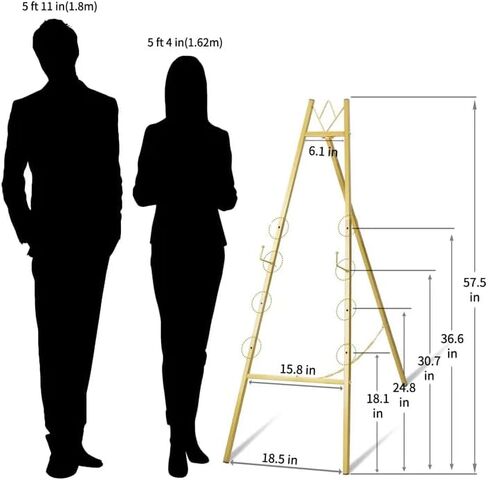 حامل حامل ذهبي GRENTY مقاس 57.5 بوصة لعلامة الزفاف، حامل عرض معدني شديد التحمل، حامل قابل للتعديل بارتفاع 4 طبقات للفن واللوحات وعلامات الترحيب والملصقات والديكور، يتطلب التجميع ببساطة in Kuwait