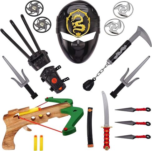 طقم ملابس أسلحة لعبة محارب النينجا للأطفال، ملحقات زي كاملة للأولاد والبنات، لعبة التظاهر in Kuwait
