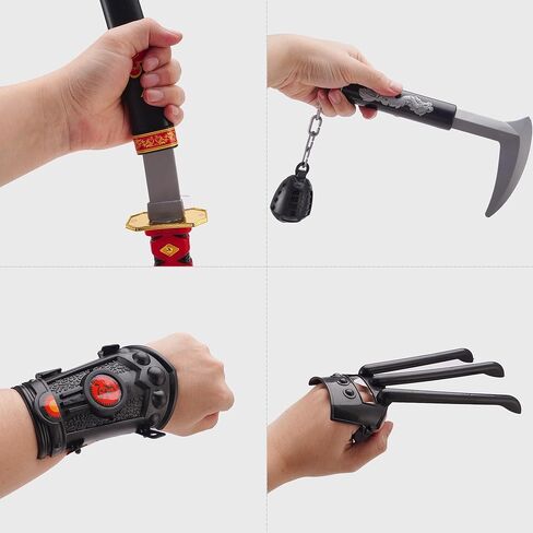 طقم ملابس أسلحة لعبة محارب النينجا للأطفال، ملحقات زي كاملة للأولاد والبنات، لعبة التظاهر in Kuwait