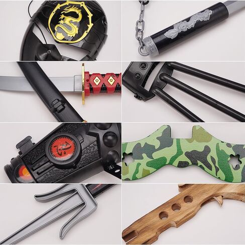 طقم ملابس أسلحة لعبة محارب النينجا للأطفال، ملحقات زي كاملة للأولاد والبنات، لعبة التظاهر in Kuwait