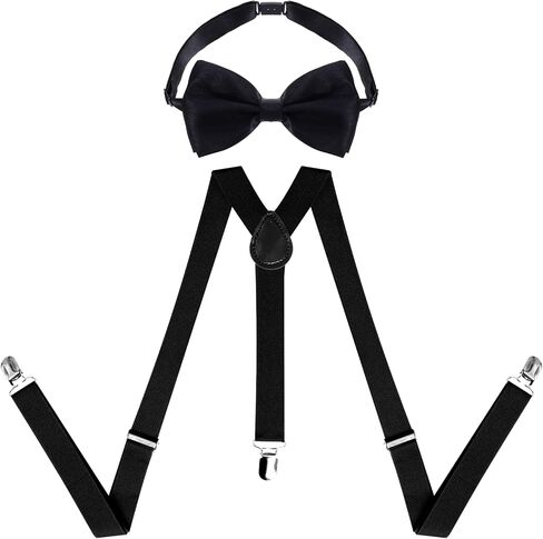 4Pcs Grandpa Old Man Costume Kit - Glasses, Flat Hat, Suspenders, Bow Tie in Saudi Arabia