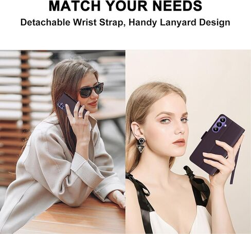 COBEAR for Samsung Galaxy S26 Plus Case Wallet, Pu Leather Flip Phone Case with Wrist Strap, Zipper Pocket, Kickstand, Women Men Phone Wallet Case with Card Holder for Samsumg S26 Plus,Purple in Saudi Arabia