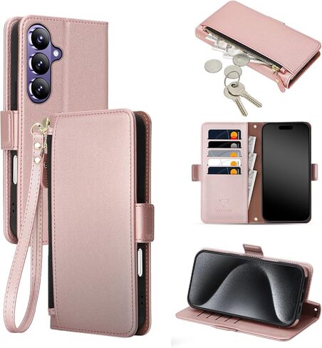 COBEAR for Samsung Galaxy S26 Plus Case Wallet, Pu Leather Flip Phone Case with Wrist Strap, Zipper Pocket, Kickstand, Women Men Phone Wallet Case with Card Holder for Samsumg S26 Plus,Purple in Saudi Arabia