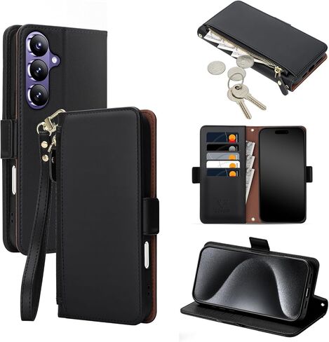 COBEAR for Samsung Galaxy S26 Plus Case Wallet, Pu Leather Flip Phone Case with Wrist Strap, Zipper Pocket, Kickstand, Women Men Phone Wallet Case with Card Holder for Samsumg S26 Plus,Purple in Saudi Arabia
