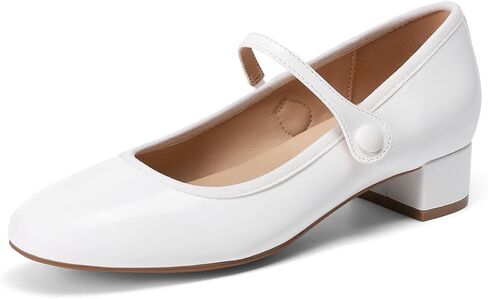DREAM PAIRS Mary Jane Comfortable Arch Support Dress Heels | Comfortable pumps, low chunky heels, smooth walking motion, closed toe dress shoes for professionals, like flight attendants in Saudi Arabia