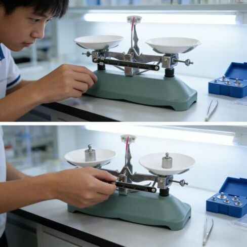 ميزان ميكانيكي ذو شعاع واحد، صينية ميزان ميكانيكي مع مجموعة الوزن، ملحقات التجارب الفيزيائية الكيميائية، أداة تعليمية مختبرية (100 جم) موازين ميكانيكية in Kuwait