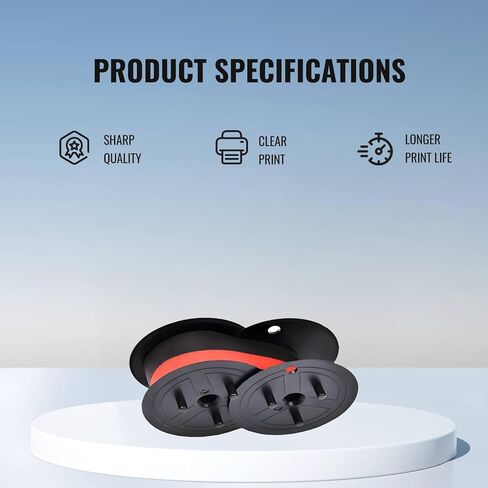 شريط حاسبة عالمي مزدوج البكرة GR24 متوافق مع Porelon 11216، Sharp EL-1197PIII، EL-2196BL، Canon MP11DX، Nukote BR80c، Casio DR-210R، FR-2650TM، GR24 (أسود/أحمر) حزمة من 12 قطعة in Kuwait