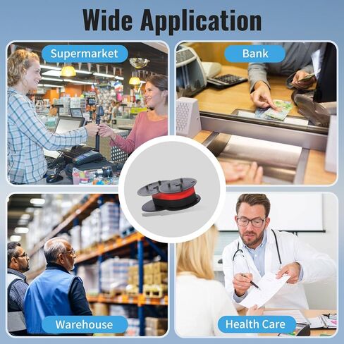 شريط حاسبة عالمي مزدوج البكرة GR24 متوافق مع Porelon 11216، Sharp EL-1197PIII، EL-2196BL، Canon MP11DX، Nukote BR80c، Casio DR-210R، FR-2650TM، GR24 (أسود/أحمر) حزمة من 12 قطعة in Kuwait