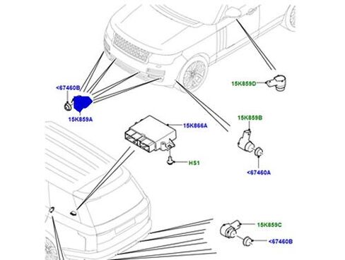 Front Parking AID Sensor Compatible with Land Rover Range Rover 13-21 Range Rover EVOQUE 12-15 Range Rover Sport 14-22 LR038533 in Saudi Arabia