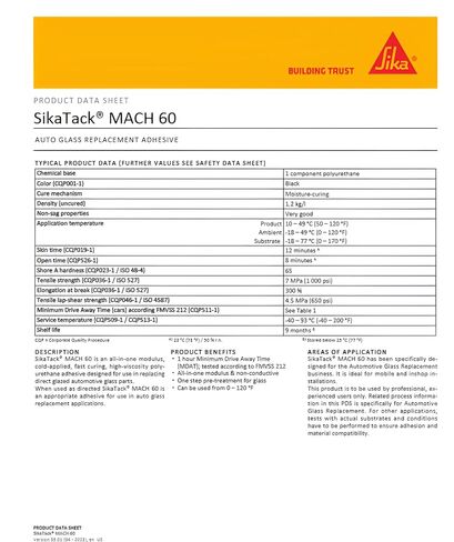 Sika SikaTack Mach 60, Auto Glass Urethane, Adhesive Sealant Kit (Cartrdige Kit, 10, Count) in Saudi Arabia