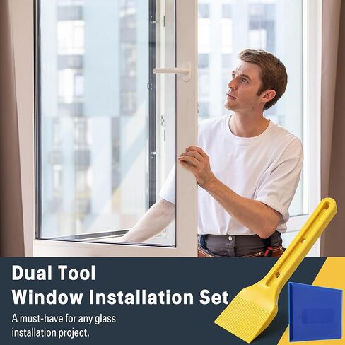Feekoon Plate Glass Lifting Tool & Silicone Caulk Finishing Set, Window Glazing Positioning and Caulk Shaping Tools, for Window, Door & Panel Installation in Saudi Arabia