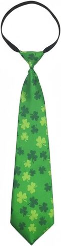 Utaly Mens & Youth St. Patrick's Day Tie - Pre-Tied Green Shamrock Necktie in Saudi Arabia