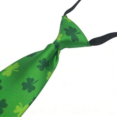 Utaly Mens & Youth St. Patrick's Day Tie - Pre-Tied Green Shamrock Necktie in Saudi Arabia