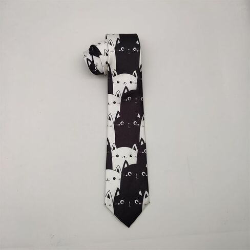 ربطات عنق طويلة مضحكة للرجال من Giinly Cat Cartoon Anime للرجال كبيرة وطويلة، ربطة عنق مقاس 61 بوصة Xl in Kuwait
