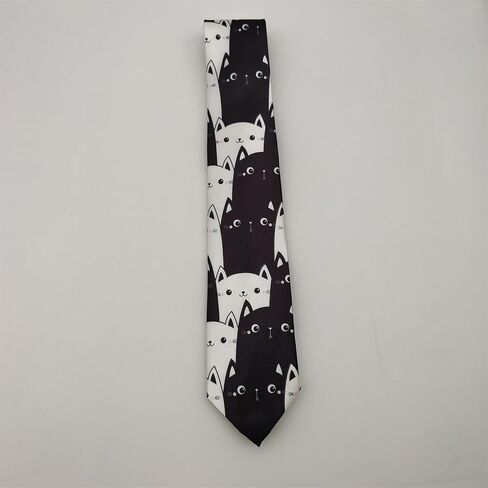 ربطات عنق طويلة مضحكة للرجال من Giinly Cat Cartoon Anime للرجال كبيرة وطويلة، ربطة عنق مقاس 61 بوصة Xl in Kuwait