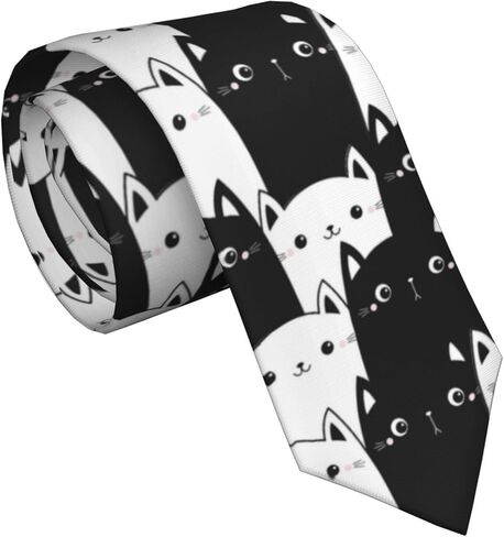 ربطات عنق طويلة مضحكة للرجال من Giinly Cat Cartoon Anime للرجال كبيرة وطويلة، ربطة عنق مقاس 61 بوصة Xl in Kuwait
