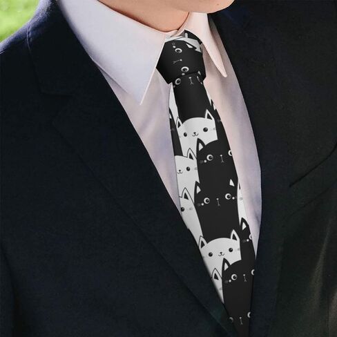 ربطات عنق طويلة مضحكة للرجال من Giinly Cat Cartoon Anime للرجال كبيرة وطويلة، ربطة عنق مقاس 61 بوصة Xl in Kuwait