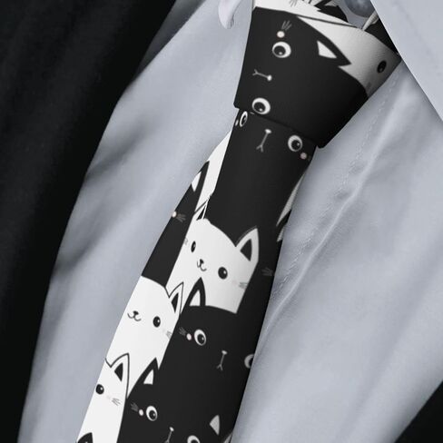 ربطات عنق طويلة مضحكة للرجال من Giinly Cat Cartoon Anime للرجال كبيرة وطويلة، ربطة عنق مقاس 61 بوصة Xl in Kuwait