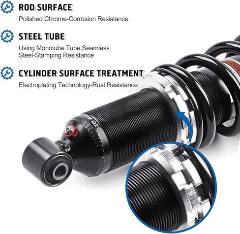 Full Shock Set Monotube Compatible With 2015-2022 Honda Pioneer 700 700-4 Responsive Handling Quality Tested Anti-foam Anti-shear Adjustable 51400-HL3-A41 52400-HL3-A51 in Saudi Arabia