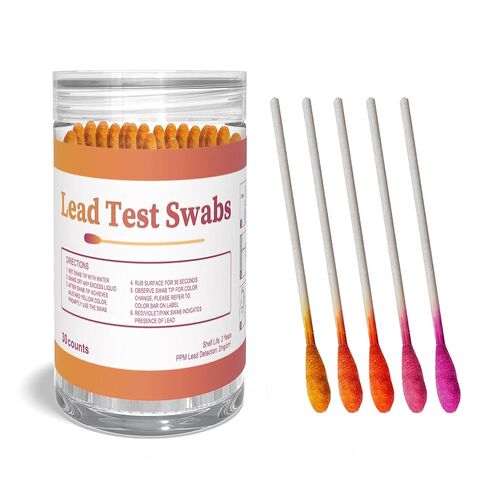 Lead Test Kit (30 Immediate Result Swabs) Results in Just 30 Seconds. at Home Lead Test Kit，Use for Various Surfaces - Paint, Crockery, Toys, Jewellery, Metals, Ceramics, Woodwork in Kuwait