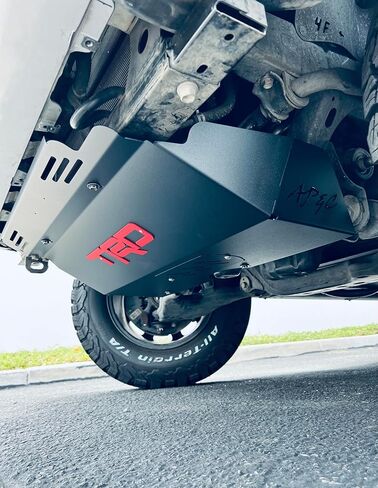 Custom 05-23 Skid Plate Compatible with Toyota Tacoma - Black with Red Letters in Saudi Arabia