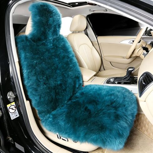 OGLAND 2 Pack Fluffy Sheepskin Car Seat Cover-Fuzzy Fur Auto Cushion for Universal Automotive Protector (Black, 2 Pcs Front Seat Cover) in Saudi Arabia
