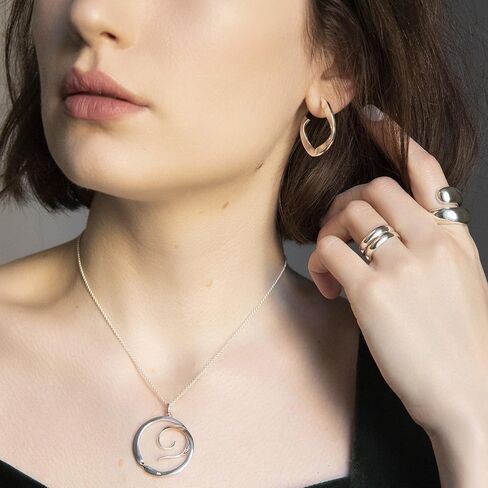 Silverly Sterling Silver Extra Chunky Teardrop Wrap ring - Puffed Water Drop Design - Hug Rings for Women - Wide Smooth Statement Dome Band - Sleek Elegant Trendy Ladies Jewelry in Saudi Arabia