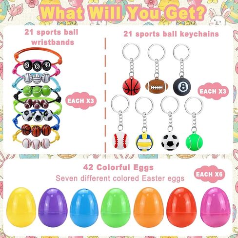 Prefilled Easter Eggs with Toys 84 Pcs Easter Eggs Filled with Keychains & Bracelets Easter Basket Stuffers for Kids, Boys,Girls Bulk Easter Egg Hunt Fillers,Exchange Gifts,Party Favors in Saudi Arabia