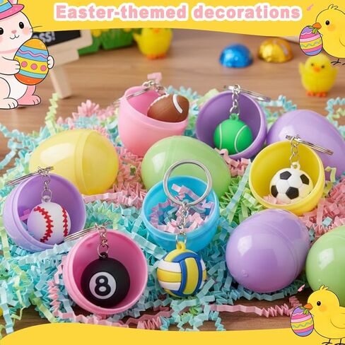 Prefilled Easter Eggs with Toys 84 Pcs Easter Eggs Filled with Keychains & Bracelets Easter Basket Stuffers for Kids, Boys,Girls Bulk Easter Egg Hunt Fillers,Exchange Gifts,Party Favors in Saudi Arabia