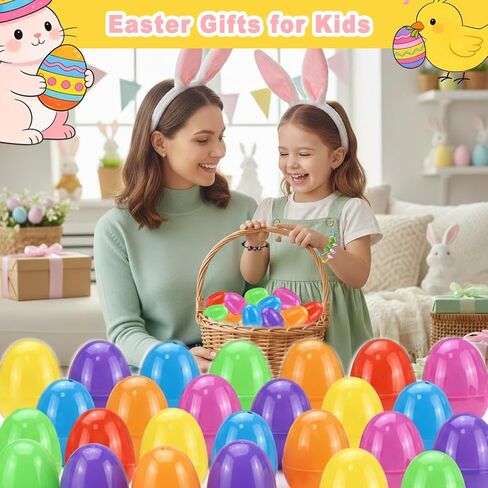 Prefilled Easter Eggs with Toys 84 Pcs Easter Eggs Filled with Keychains & Bracelets Easter Basket Stuffers for Kids, Boys,Girls Bulk Easter Egg Hunt Fillers,Exchange Gifts,Party Favors in Saudi Arabia