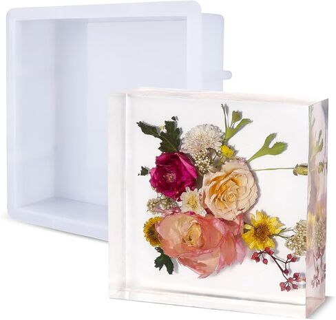 LET'S RESIN Rectangle Silicone Resin Molds, 3 pcs Large Resin Molds Wooden Support, Deep Epoxy Resin Molds for Flowers Preservation, Insect Specimen, Christmas Home Décor, DIY Resin Art Crafts Gift in Kuwait