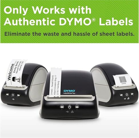 طابعة ملصقات باركود حرارية مباشرة من DYMO LabelWriter 550 مع صانع ملصقات اتصال USB - 62 ملصقًا في الدقيقة، التعرف التلقائي على الملصقات، أحادية اللون in Saudi Arabia