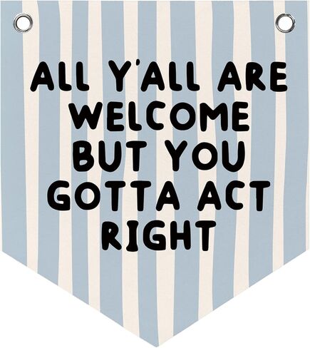 خمر غرفة اللعب الفصول الدراسية راية جدار ديكور ورأى راية، الأولاد غرفة اللعب غرفة نوم غرفة نوم طفل صغير غرفة الحضانة الفصول الدراسية جدار ديكور الفن، الجميع مرحب بهم ولكن عليك التصرف بشكل صحيح، 12 × 14 بوصة in Kuwait