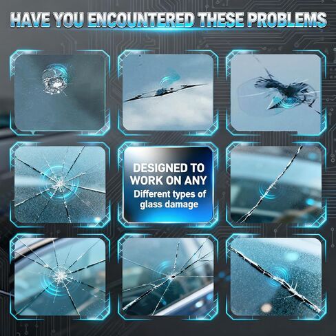 طقم إصلاح الزجاج الأمامي، طقم إصلاح شقوق الزجاج الأمامي، قطعتين طقم إصلاح زجاج السيارة إصلاح سريع للرقائق والشقوق، طقم إصلاح شرائح الزجاج الأمامي، سائل نانو للسيارات (كحلي) in Kuwait