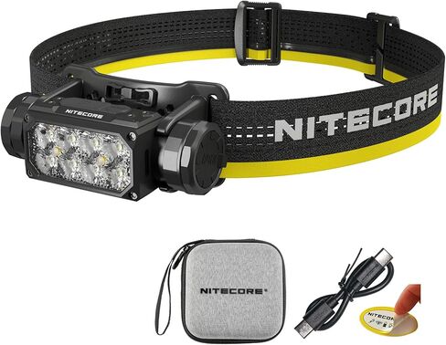 Nitecore HC65 UHE 2000 Lumen Heavy Duty Metal Headlamp, USB-C Rechargeable with White, Red, and Reading Lights for Camping, Hiking, Hunting, and Industrial Works with LumenTac Organizer in Saudi Arabia