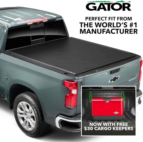 غطاء تونيو لسرير الشاحنة الناعم القابل للطي من Gator - سهل التركيب - تركيب بدون حفر - غطاء تونيو متين من الفينيل - تصميم منخفض المستوى - سرير 2019-2026 Chevy/GMC Silverado/Sierra مقاس 6'7 بوصات in Kuwait