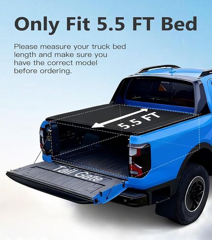 PM Auto Bed Cover 5.5ft for Toyota Tundra 2022-2026 Soft Roll-Up Tonneau Cover - Waterproof Pickup Truck Bed Covers Accessories with Easy Installation & Locking Design in Saudi Arabia